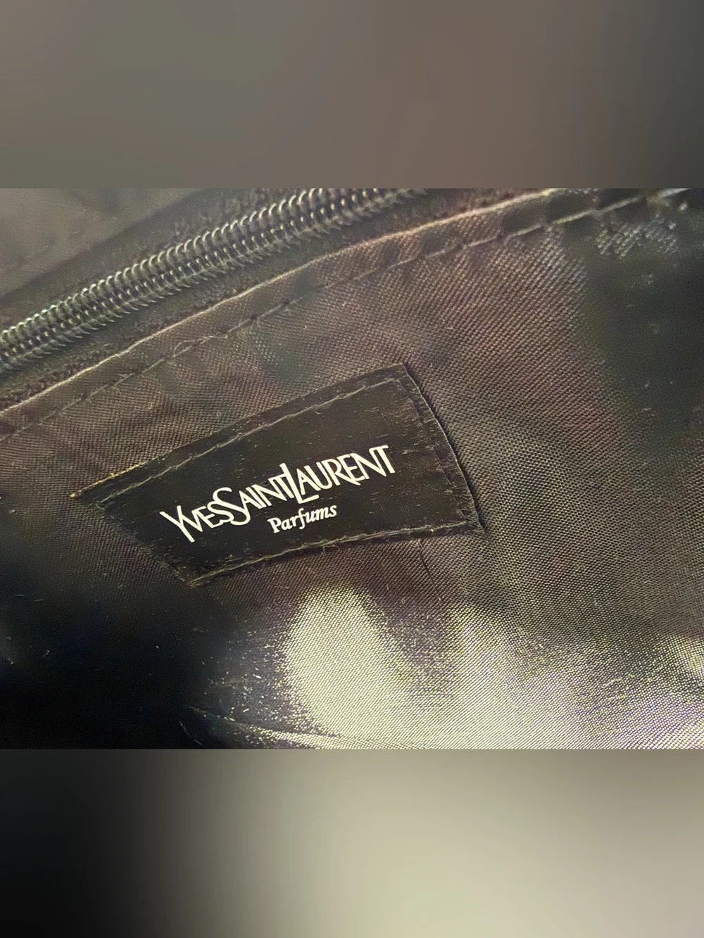 Yves Saint Laurent Black Satin Cosmetic Clutch